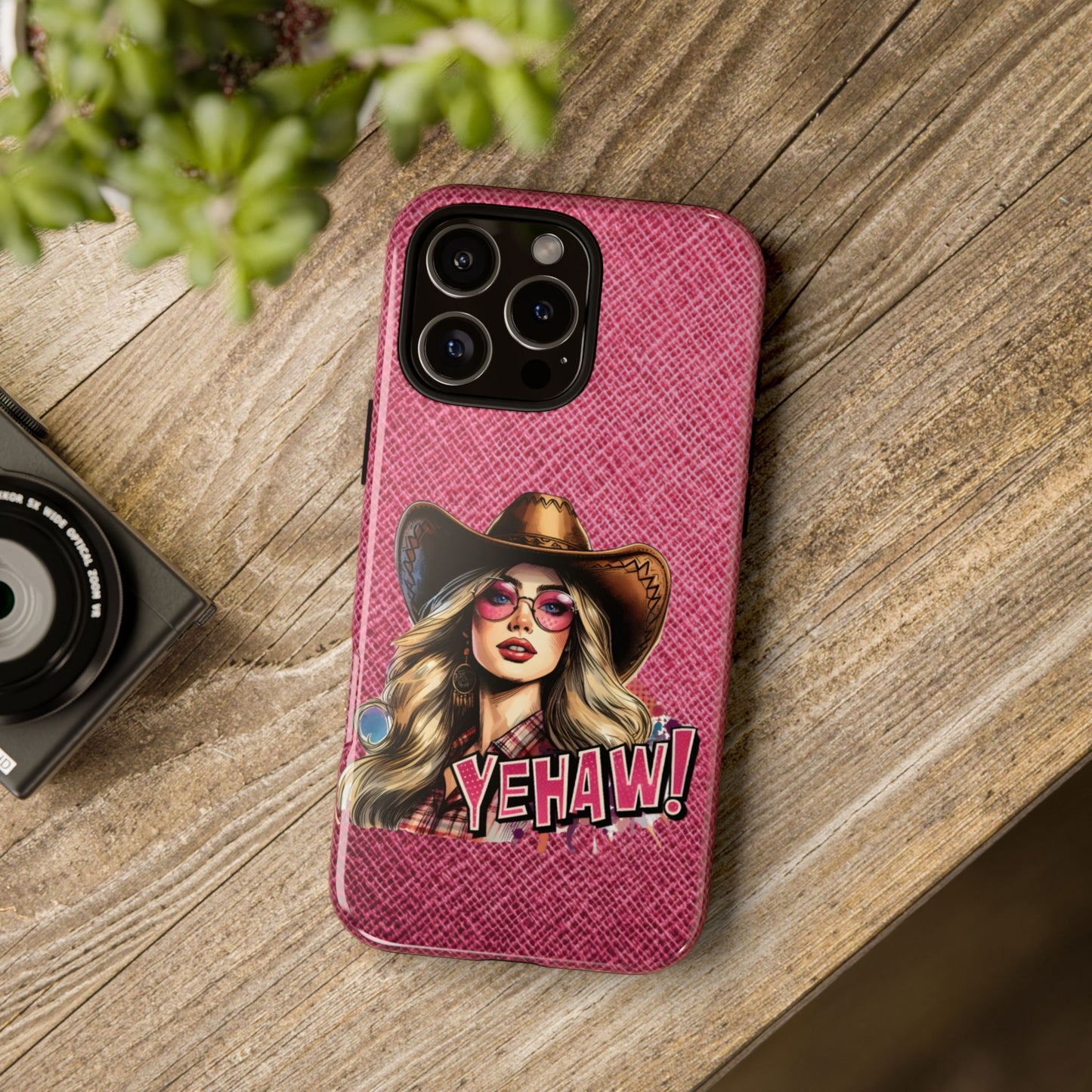 Wild West Charm: Bold Cowboy Hat and YEHAW! Design Phone Case