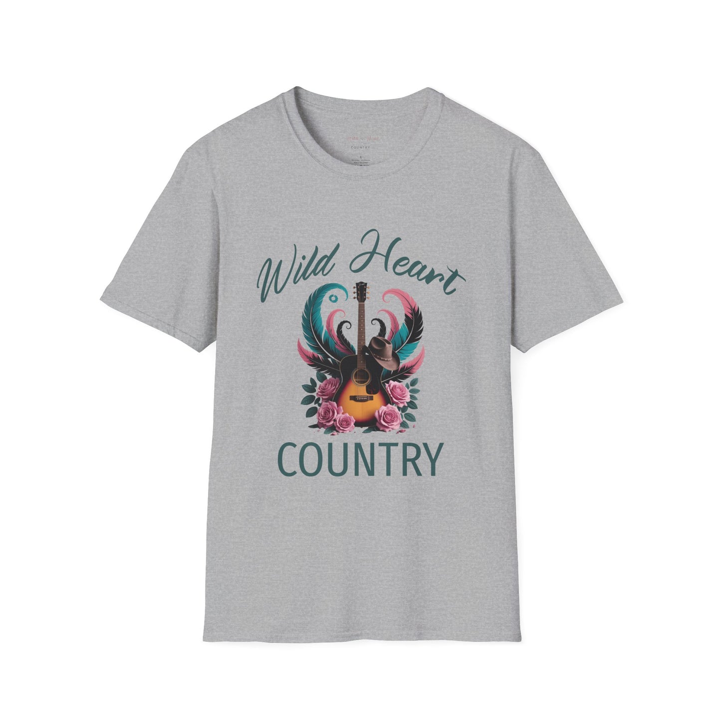 Wild Heart Country Guitar & Roses Graphic T-Shirt