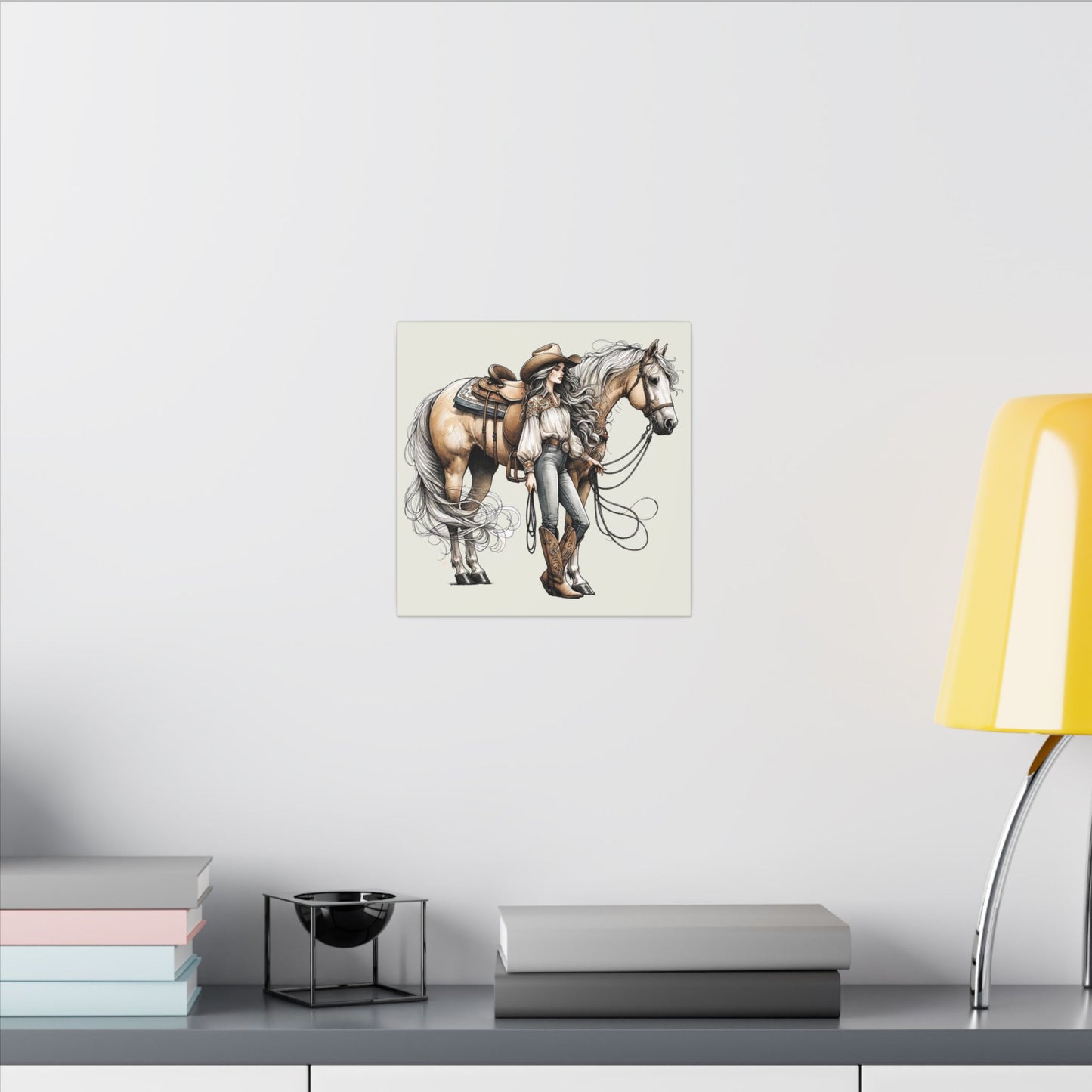 Elegant Cowgirl and Horse Canvas β Western Wall Art for Rustic & Country Decor