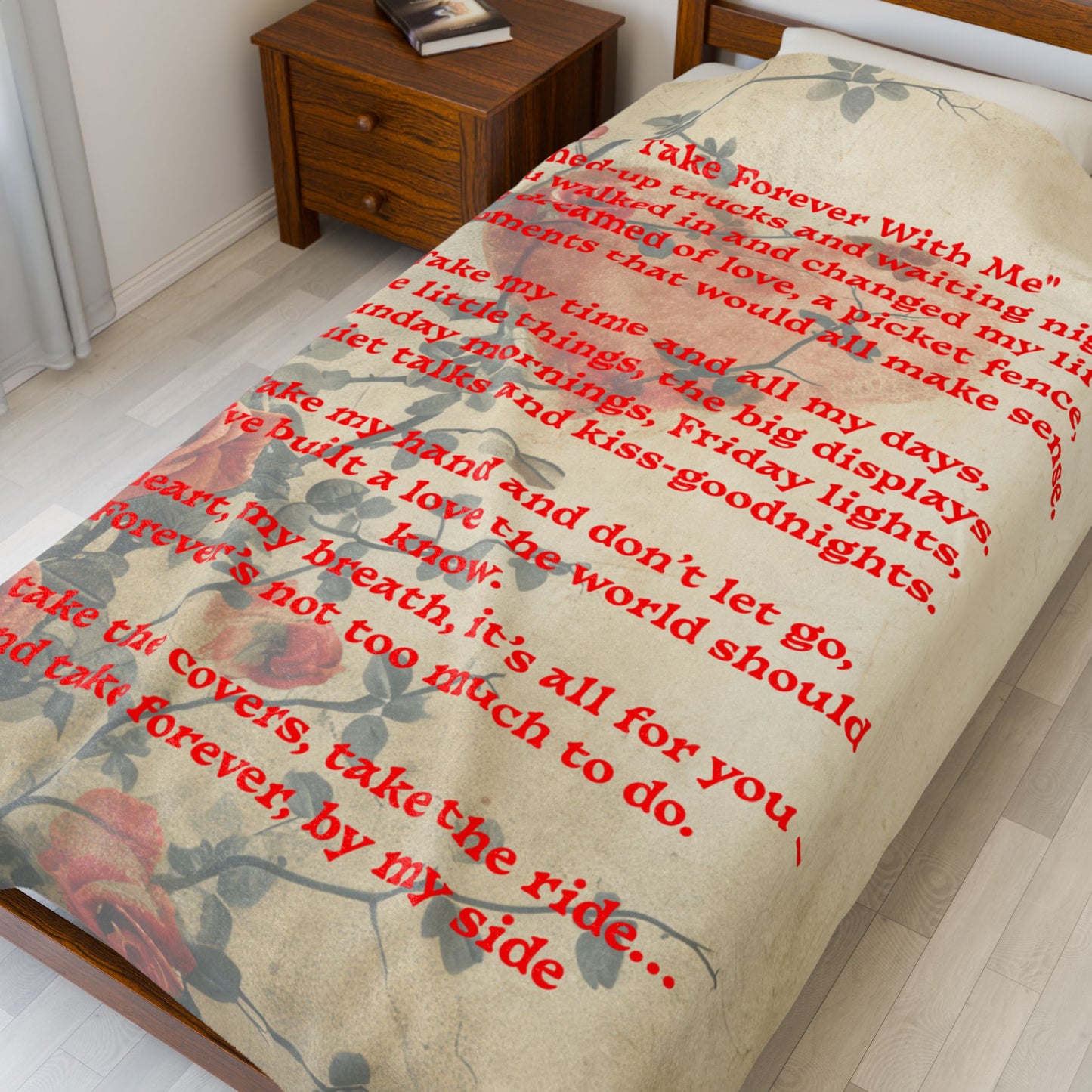 Take forever with me Velveteen Plush Blanket, Fan Blanket, Throw Rug, Display Blanket, Country Music Blanket,