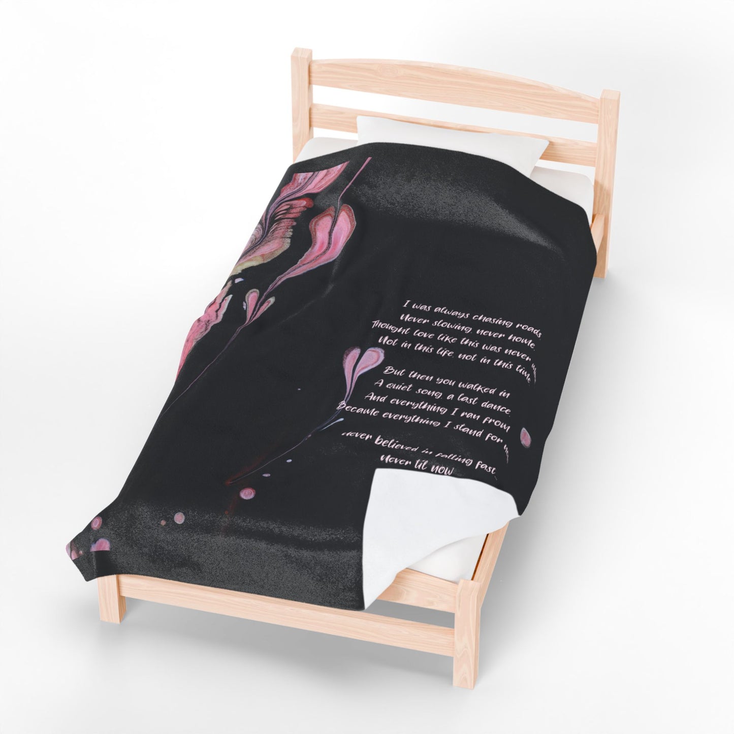 Never Till Now Velveteen Plush Blanket, Fan Blanket, Throw Rug, Display Blanket, Country Music Blanket,