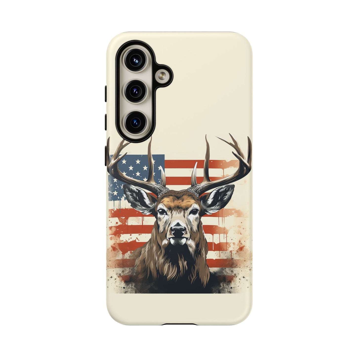 Wild Patriot: Majestic Deer with American Flag phone case