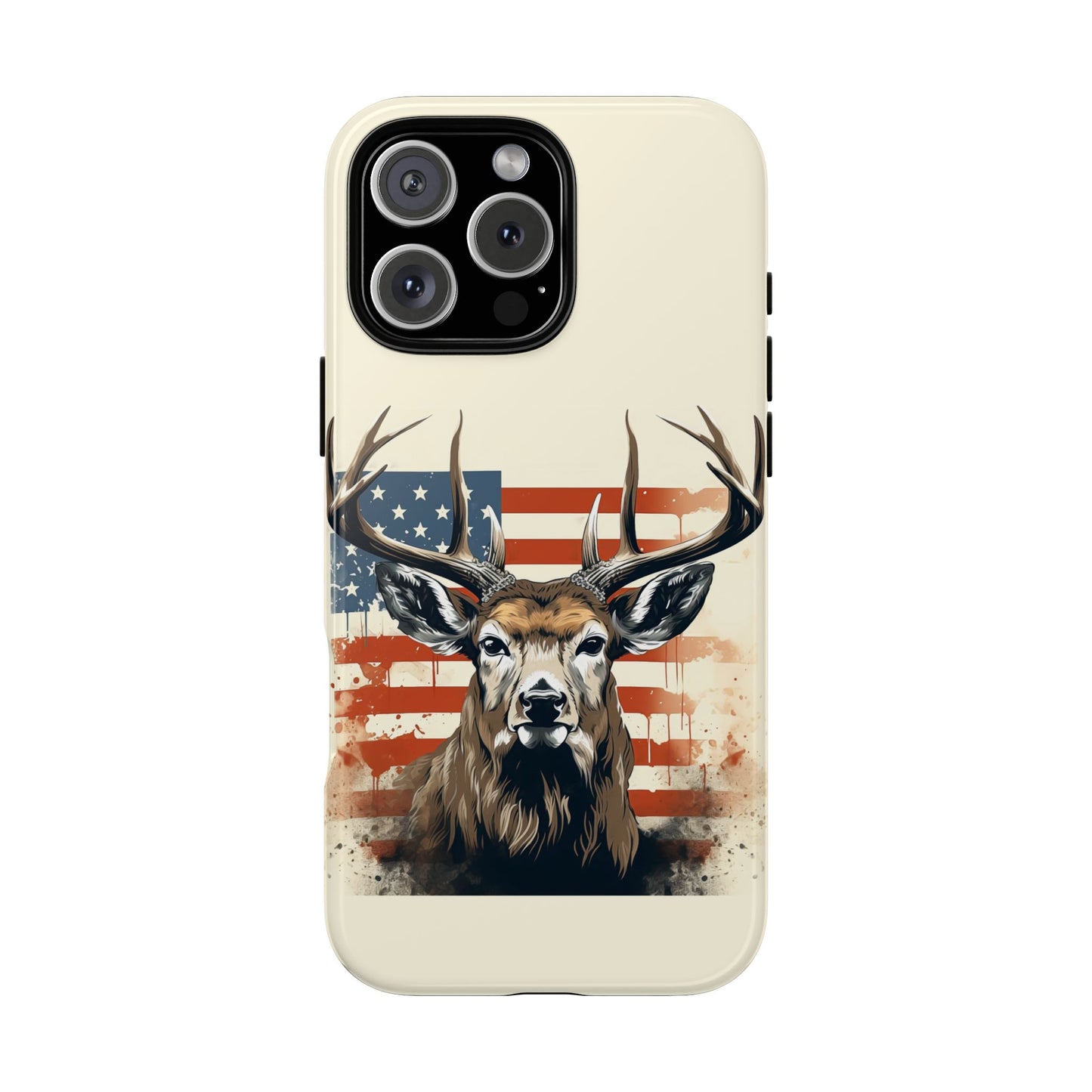 Wild Patriot: Majestic Deer with American Flag phone case