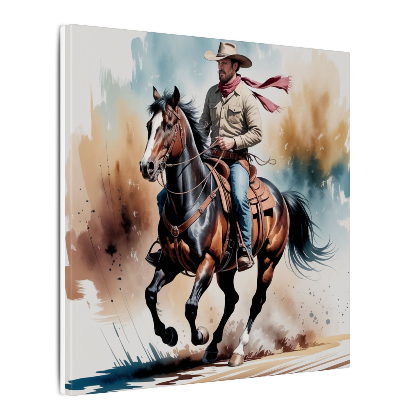 Ride Like Thunder – Western Cowboy in Motion Wall Art