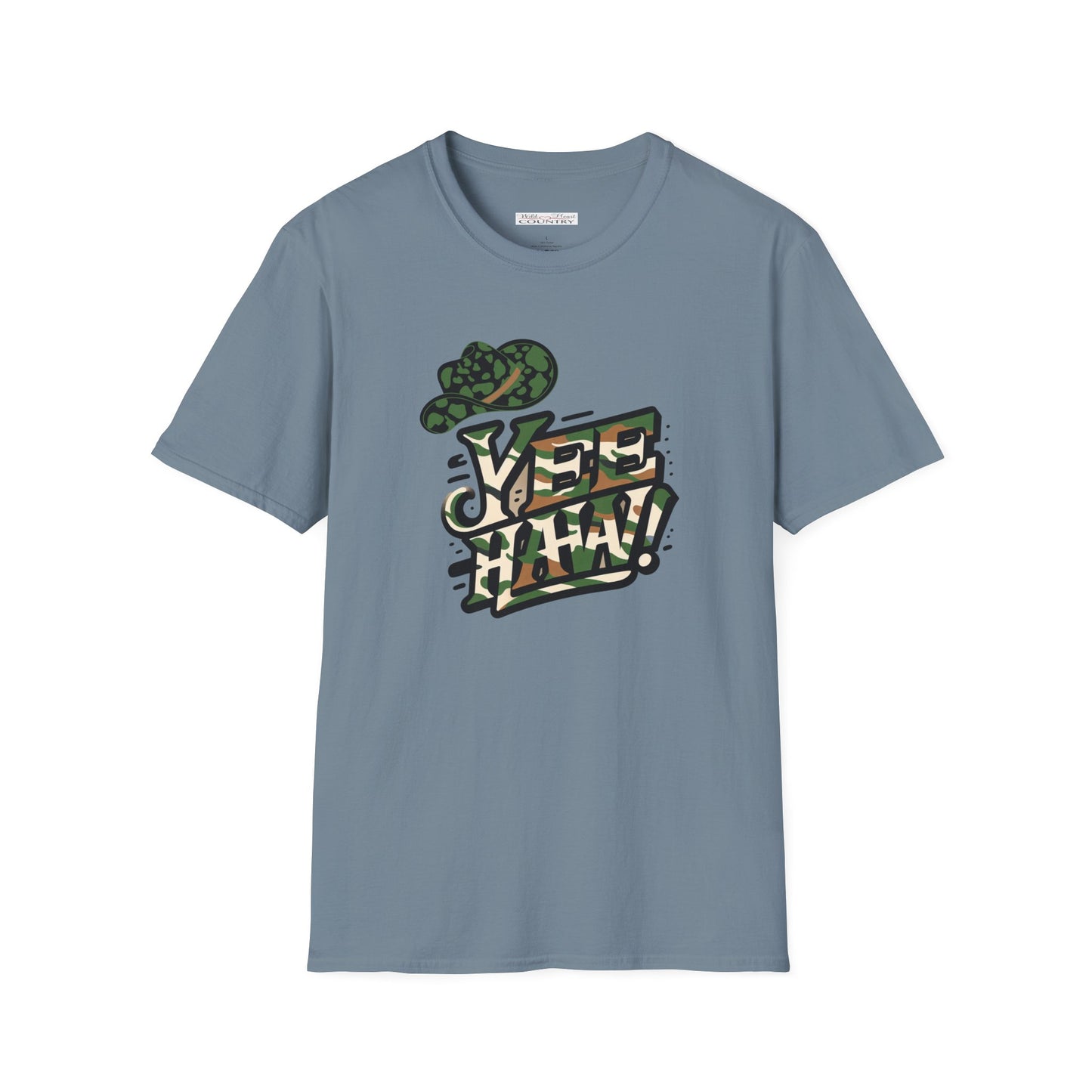 Yee-Haw T-Shirt with Cowboy Hat, Camo design, Unisex T-Shirt, Country Music T-Shirt