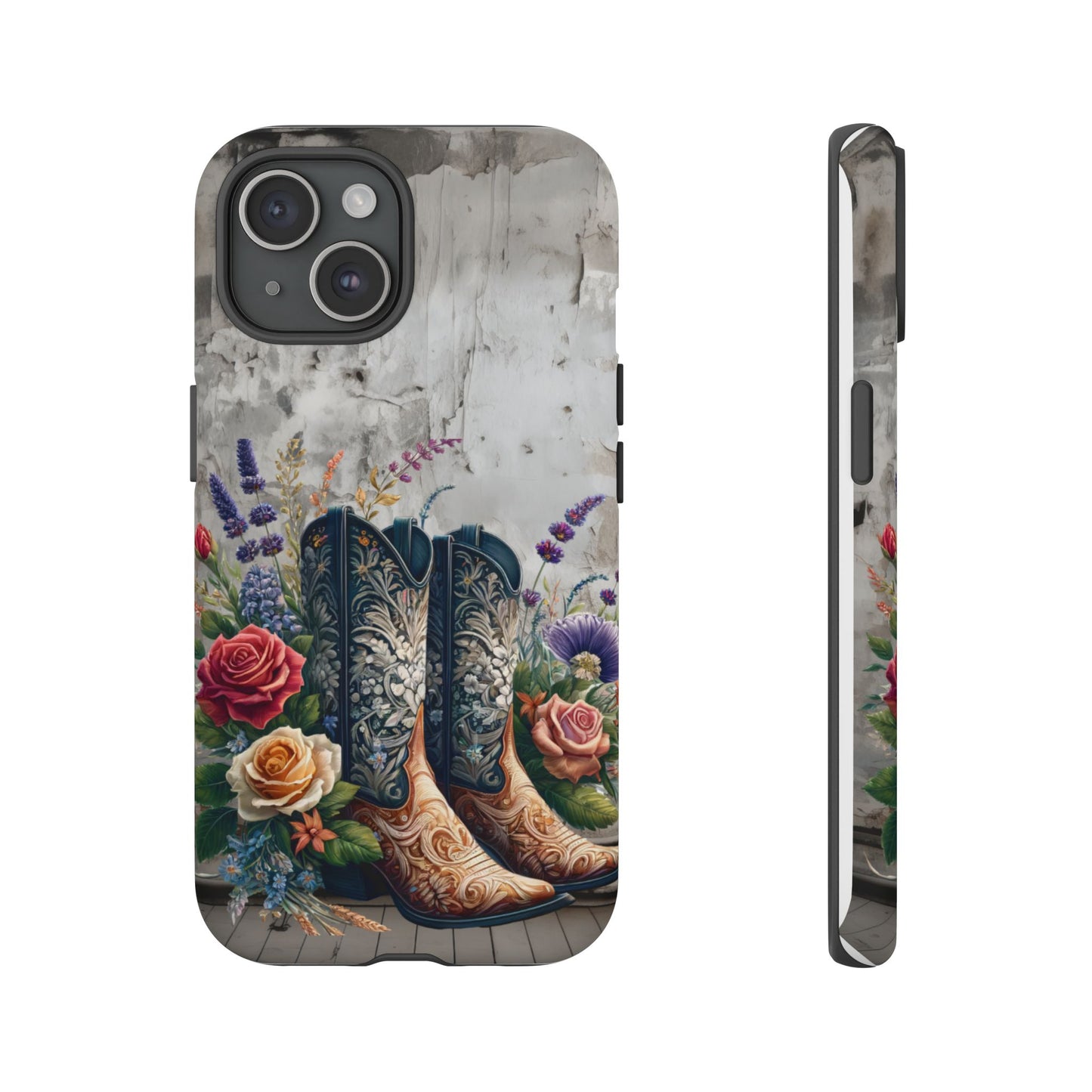 Elegant Floral Cowboy Boots Phone Case