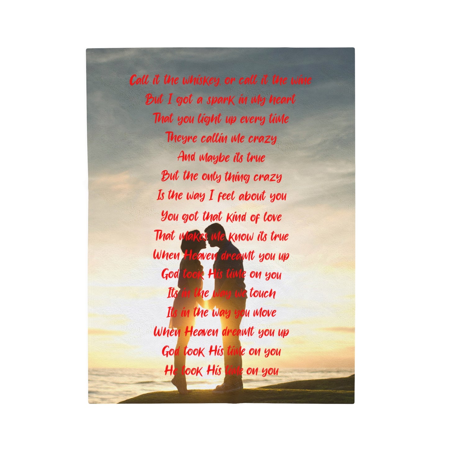 God took his time on you lyric Velveteen Plush Blanket, Fan Blanket, Throw Rug, Display Blanket, Country Music Blanket,