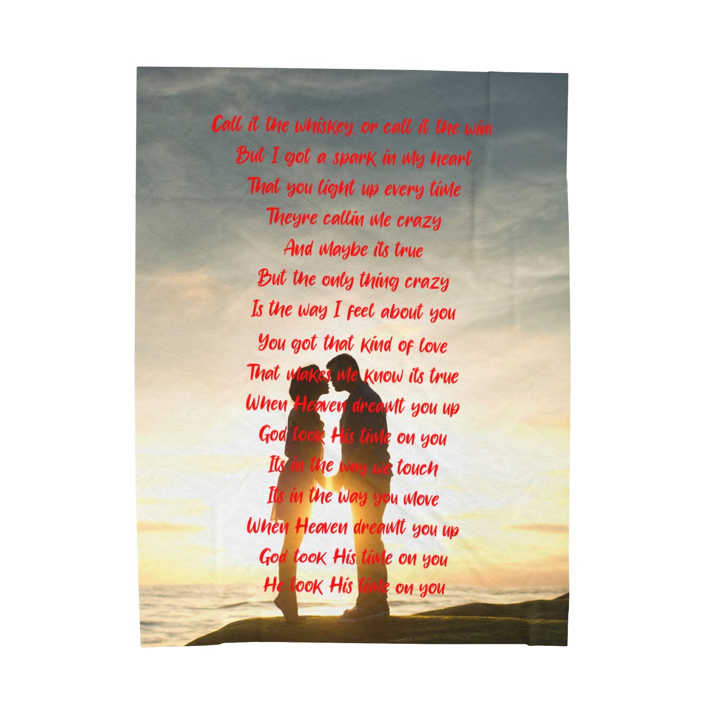 God took his time on you lyric Velveteen Plush Blanket, Fan Blanket, Throw Rug, Display Blanket, Country Music Blanket,