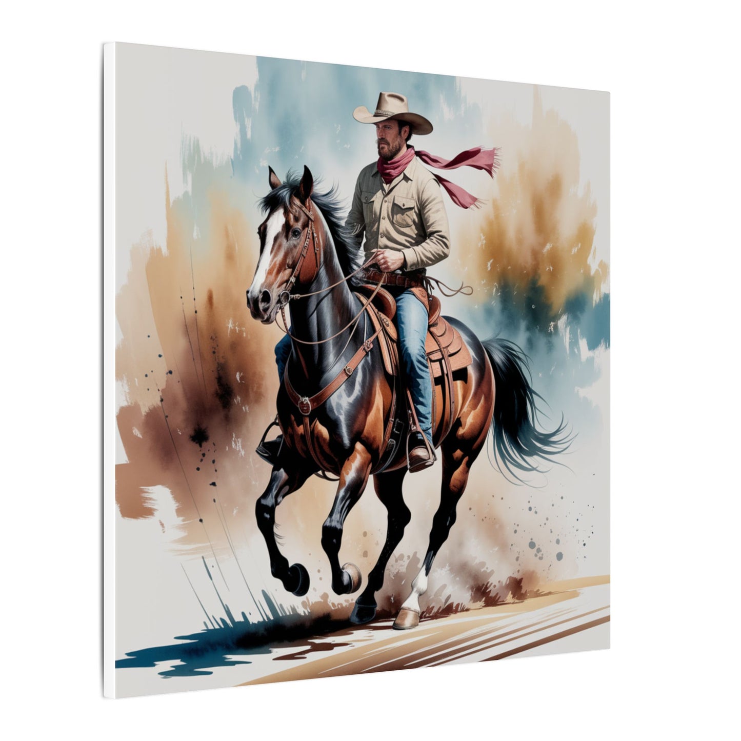 Ride Like Thunder – Western Cowboy in Motion Wall Art
