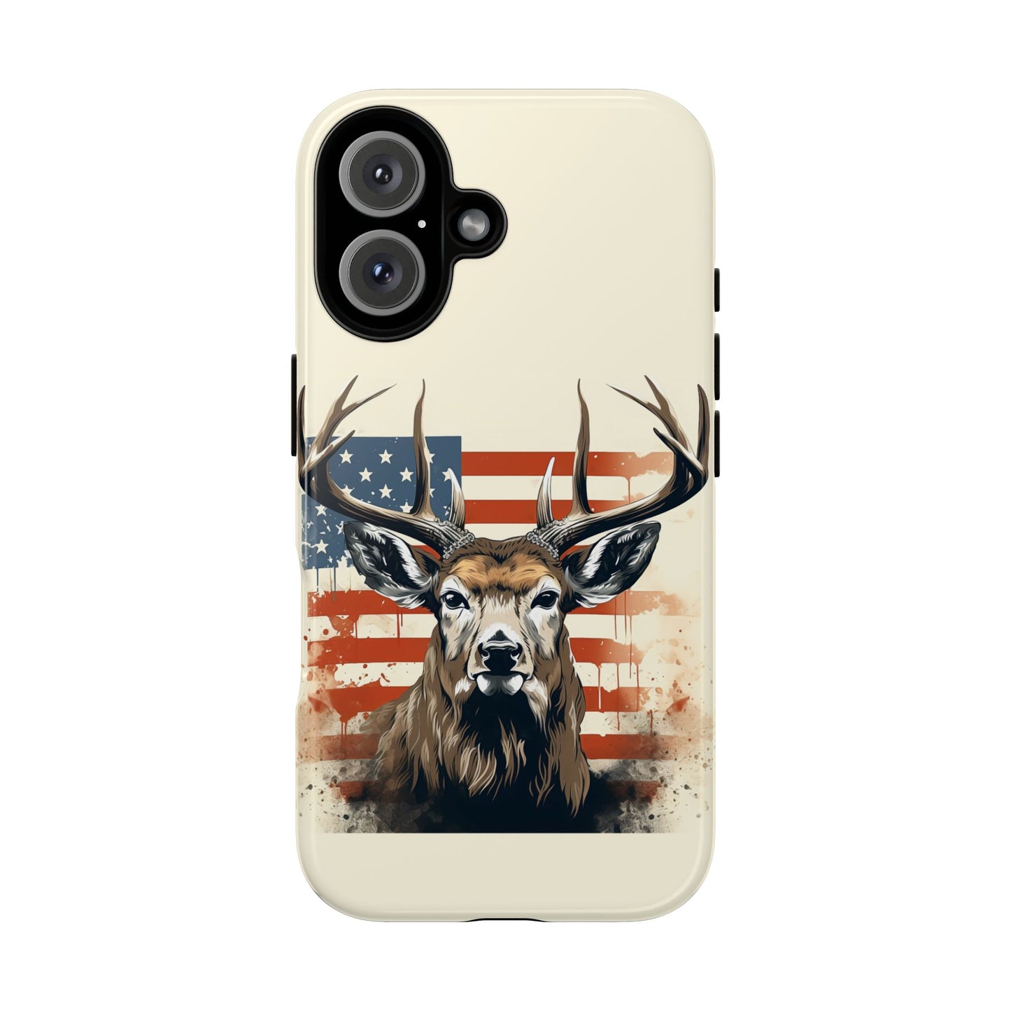 Wild Patriot: Majestic Deer with American Flag phone case