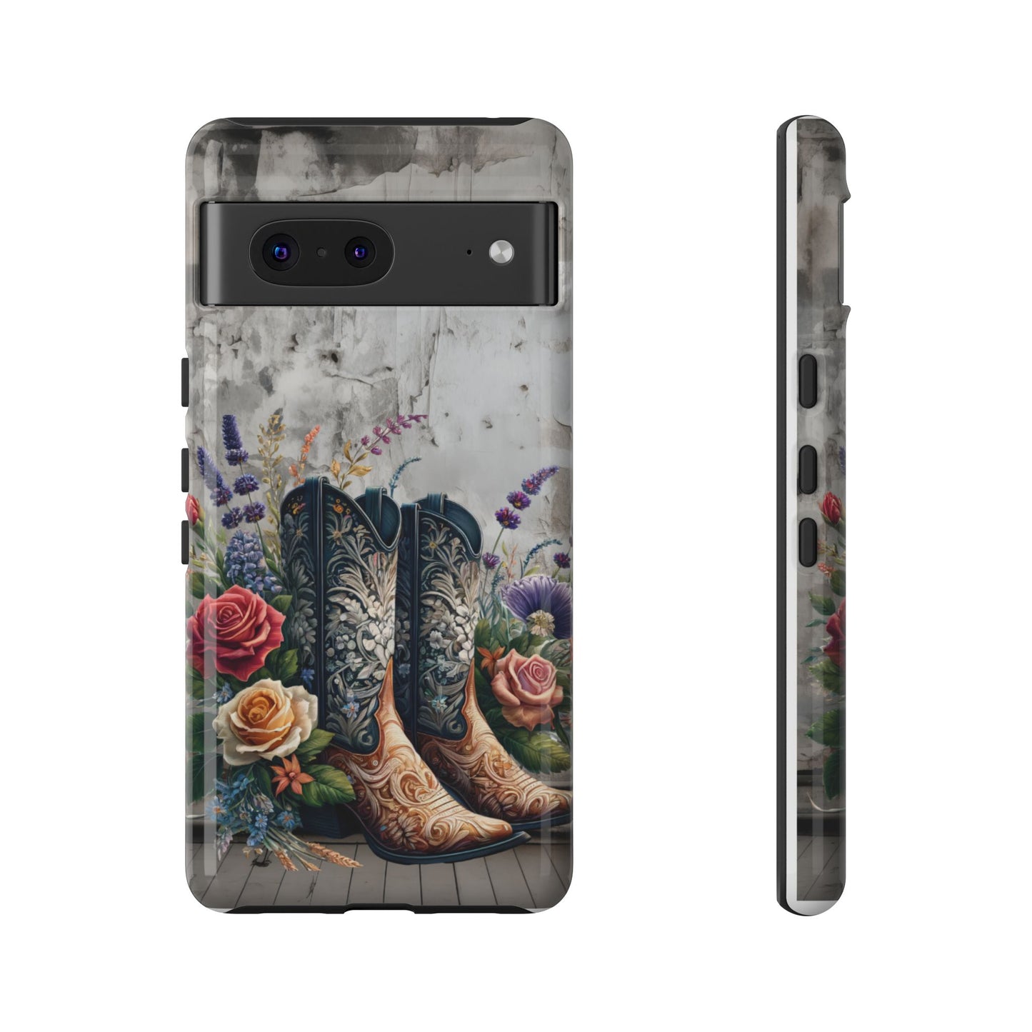 Elegant Floral Cowboy Boots Phone Case