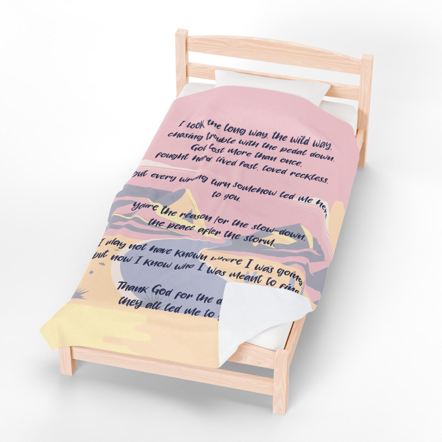 Thank God for the Detours Country Road Velveteen Plush Blanket, Fan Blanket, Throw Rug, Display Blanket, Country Music Blanket,