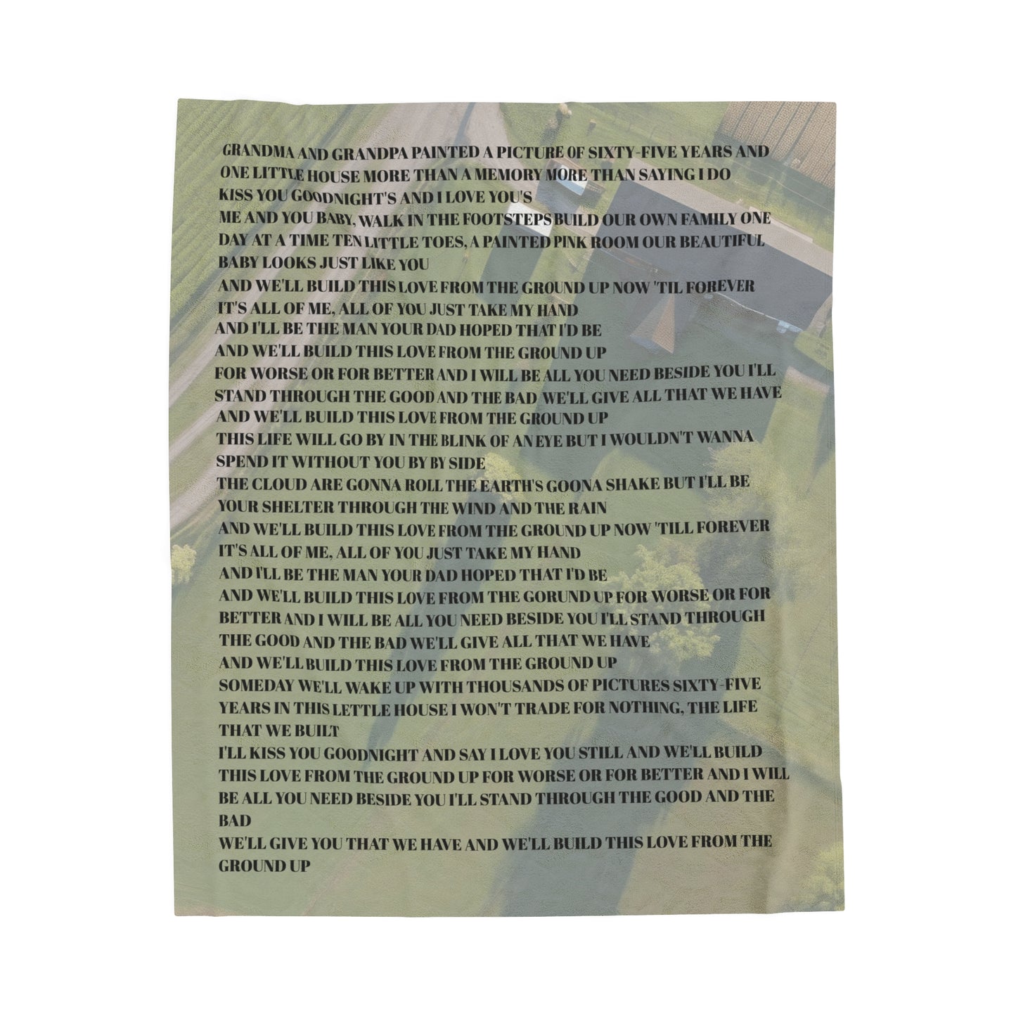 From the ground up lyric Velveteen Plush Blanket, Fan Blanket, Throw Rug, Display Blanket, Country Music Blanket,