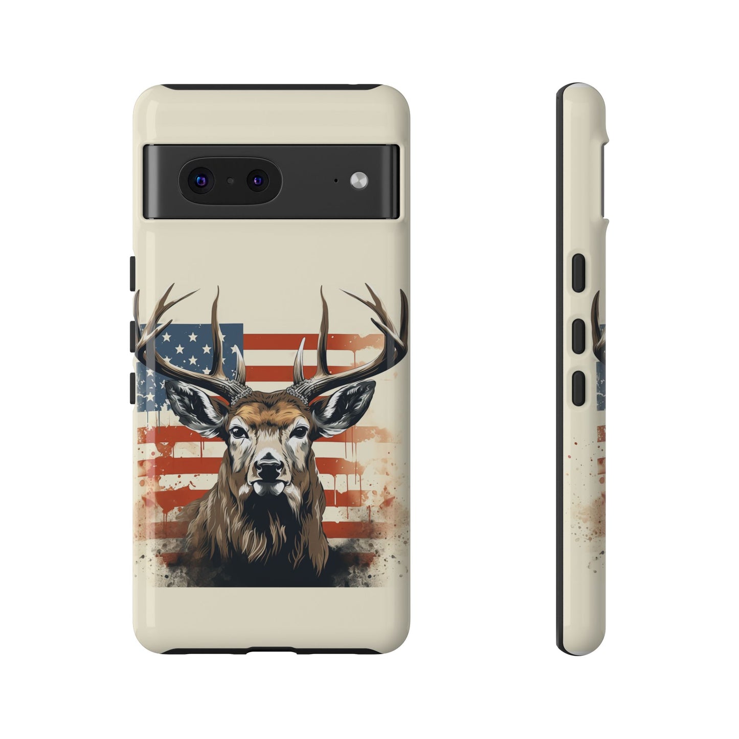 Wild Patriot: Majestic Deer with American Flag phone case