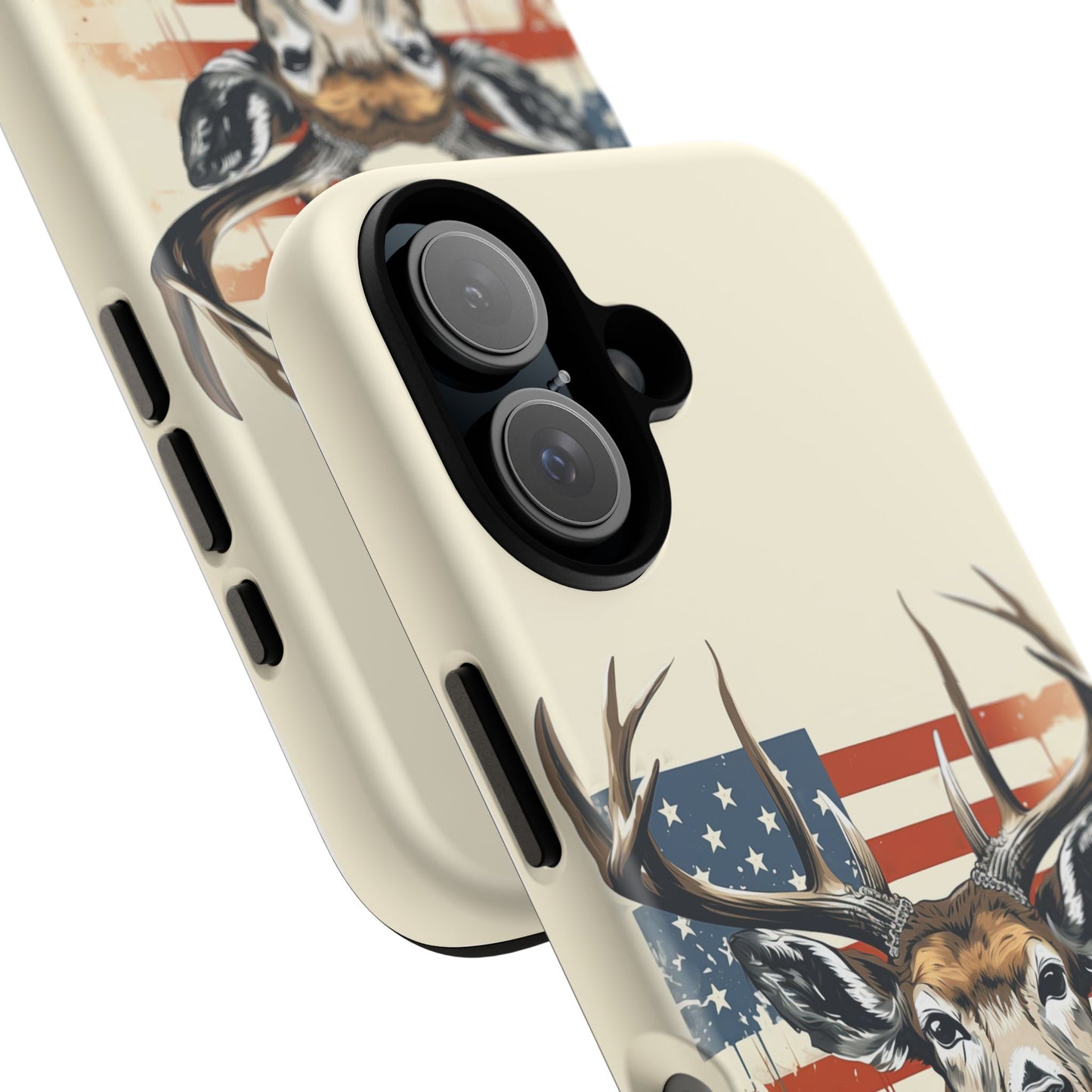 Wild Patriot: Majestic Deer with American Flag phone case