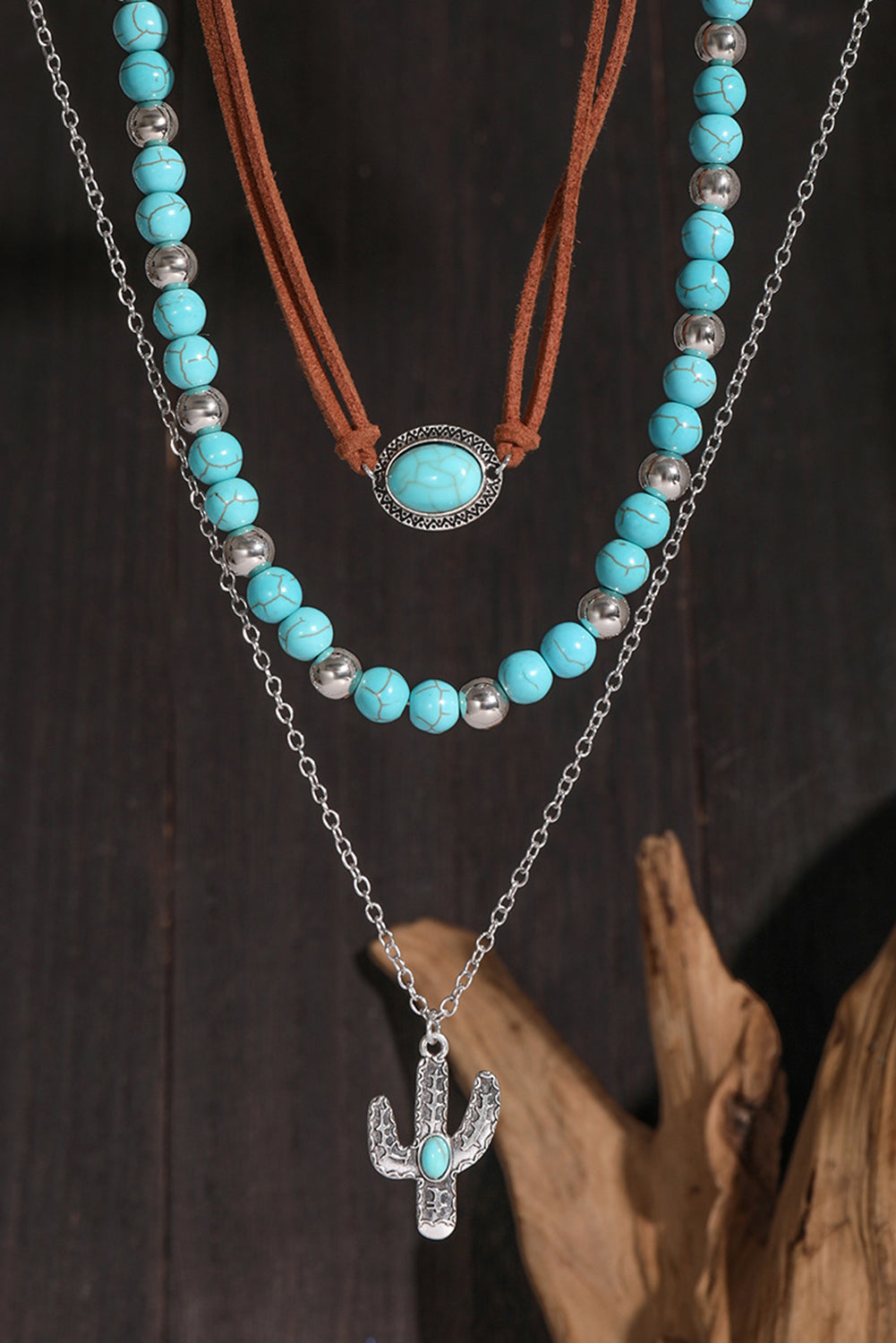 Turquoise Trio Layered Necklace Set – Boho Meets Southwestern Charm 🌵