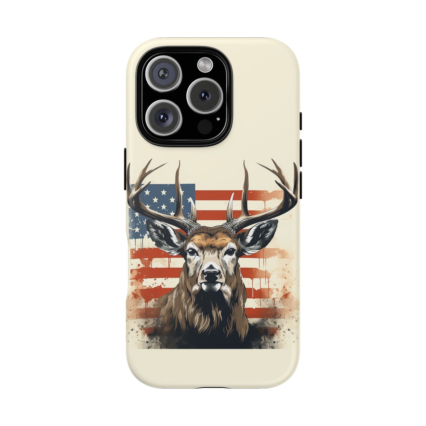 Wild Patriot: Majestic Deer with American Flag phone case