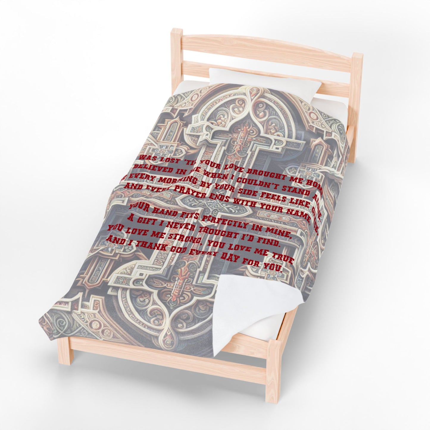 Thank God Velveteen Plush Blanket, Fan Blanket, Throw Rug, Display Blanket, Country Music Blanket,
