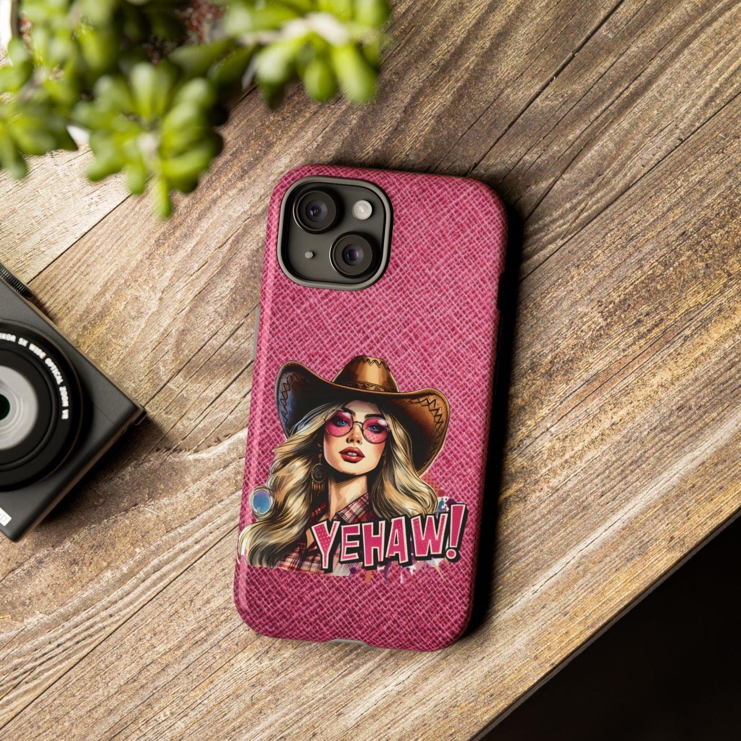 Wild West Charm: Bold Cowboy Hat and YEHAW! Design Phone Case