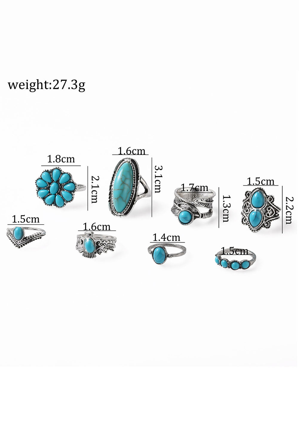 Desert Bloom Turquoise Ring Set
