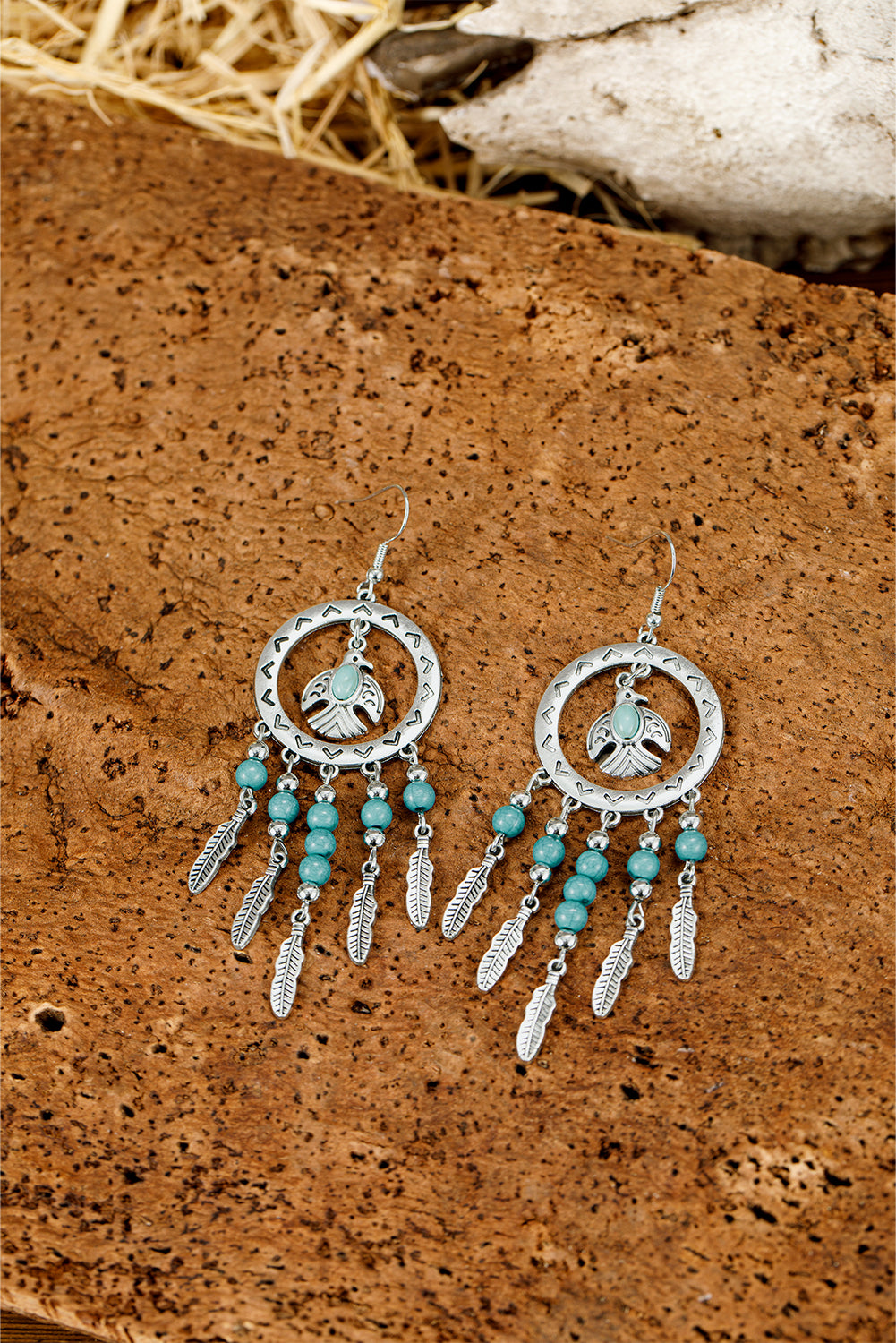 Turquoise Feather Drop Earrings – Southwestern Grace Meets Everyday Glam