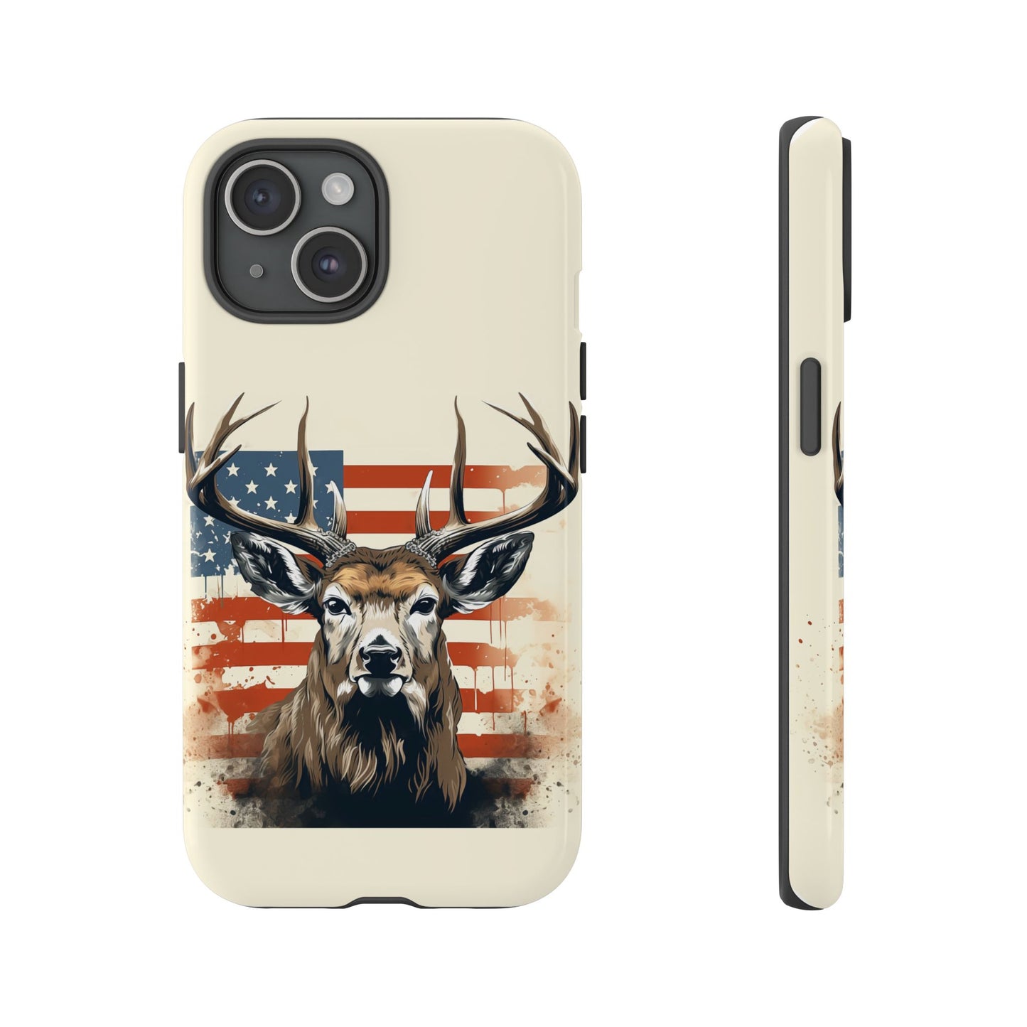 Wild Patriot: Majestic Deer with American Flag phone case