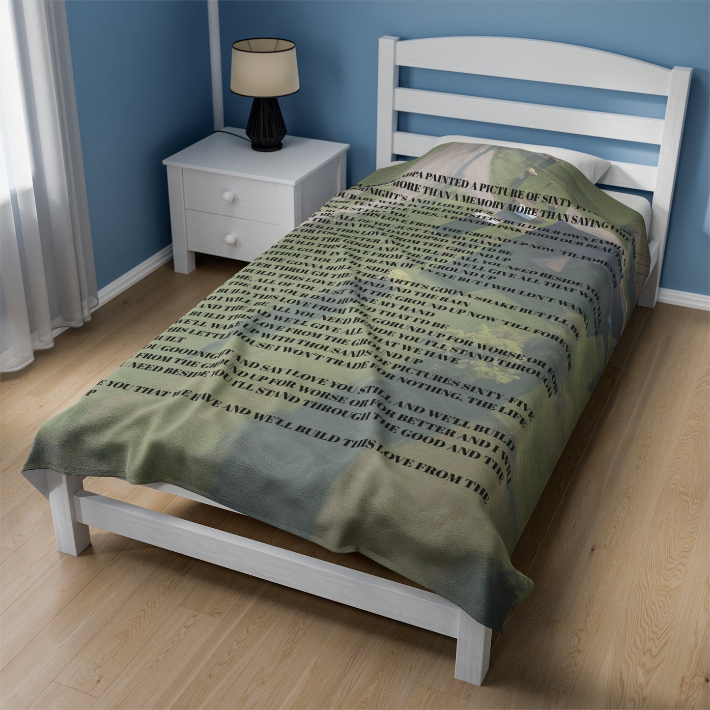 From the ground up lyric Velveteen Plush Blanket, Fan Blanket, Throw Rug, Display Blanket, Country Music Blanket,