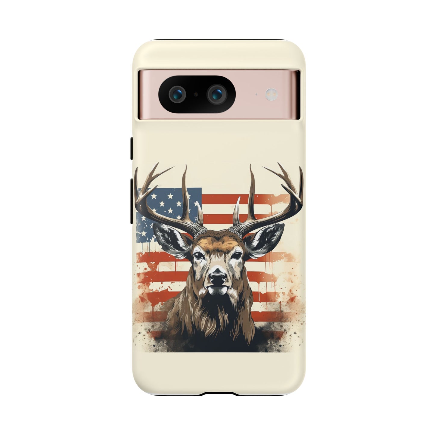 Wild Patriot: Majestic Deer with American Flag phone case