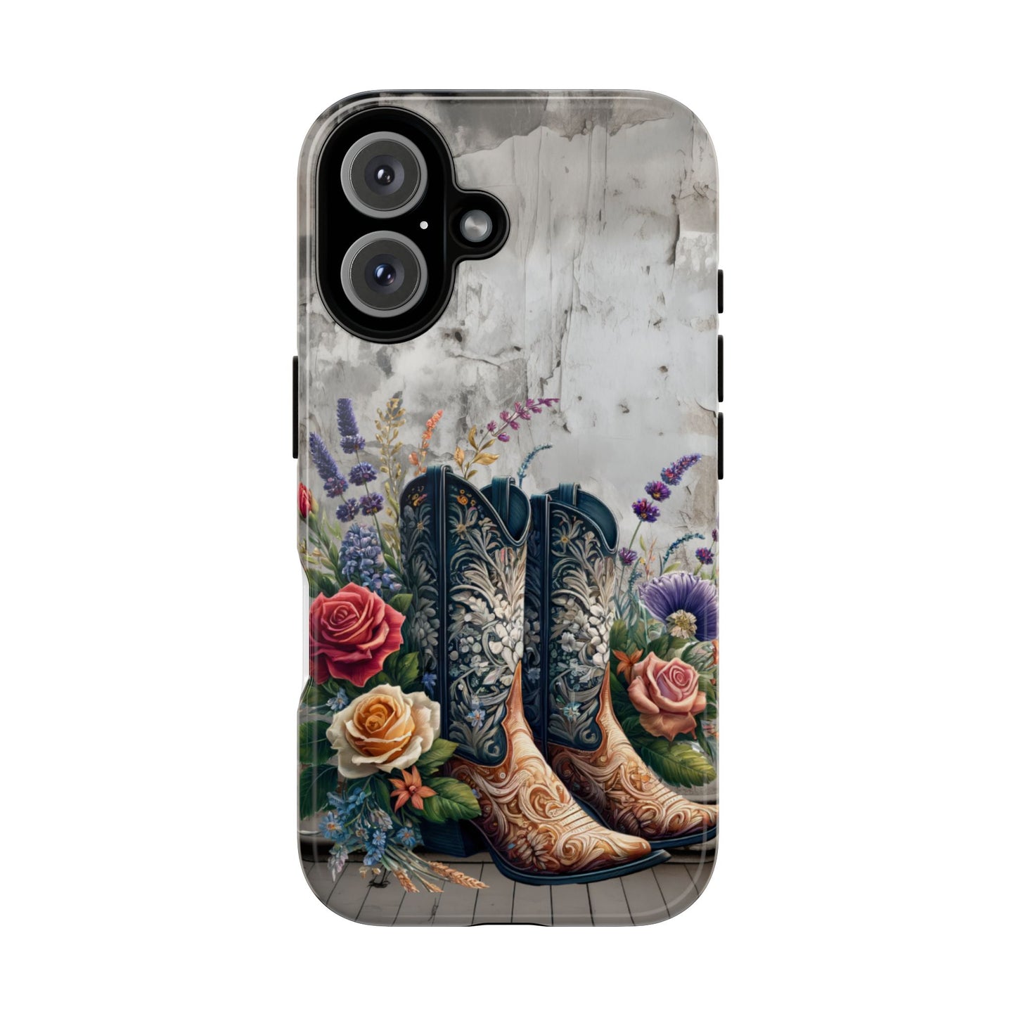 Elegant Floral Cowboy Boots Phone Case