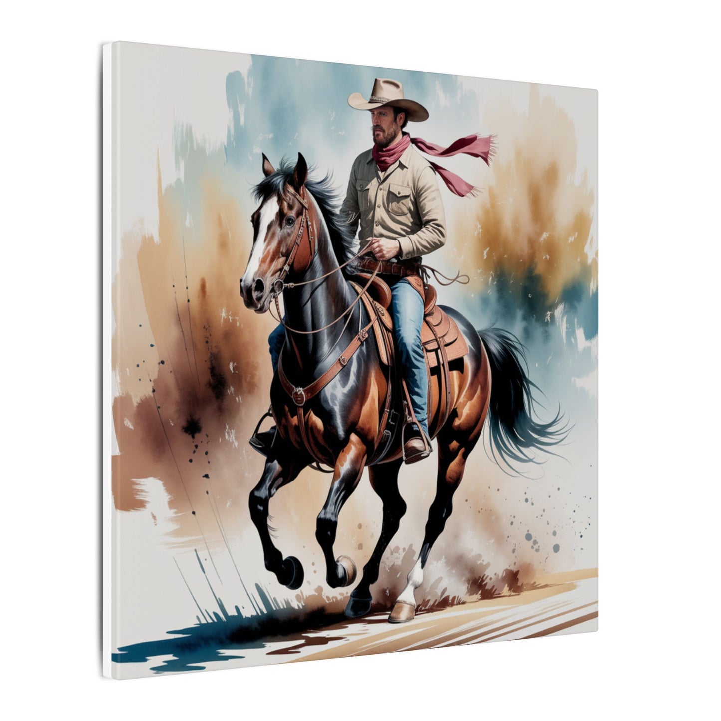 Ride Like Thunder – Western Cowboy in Motion Wall Art