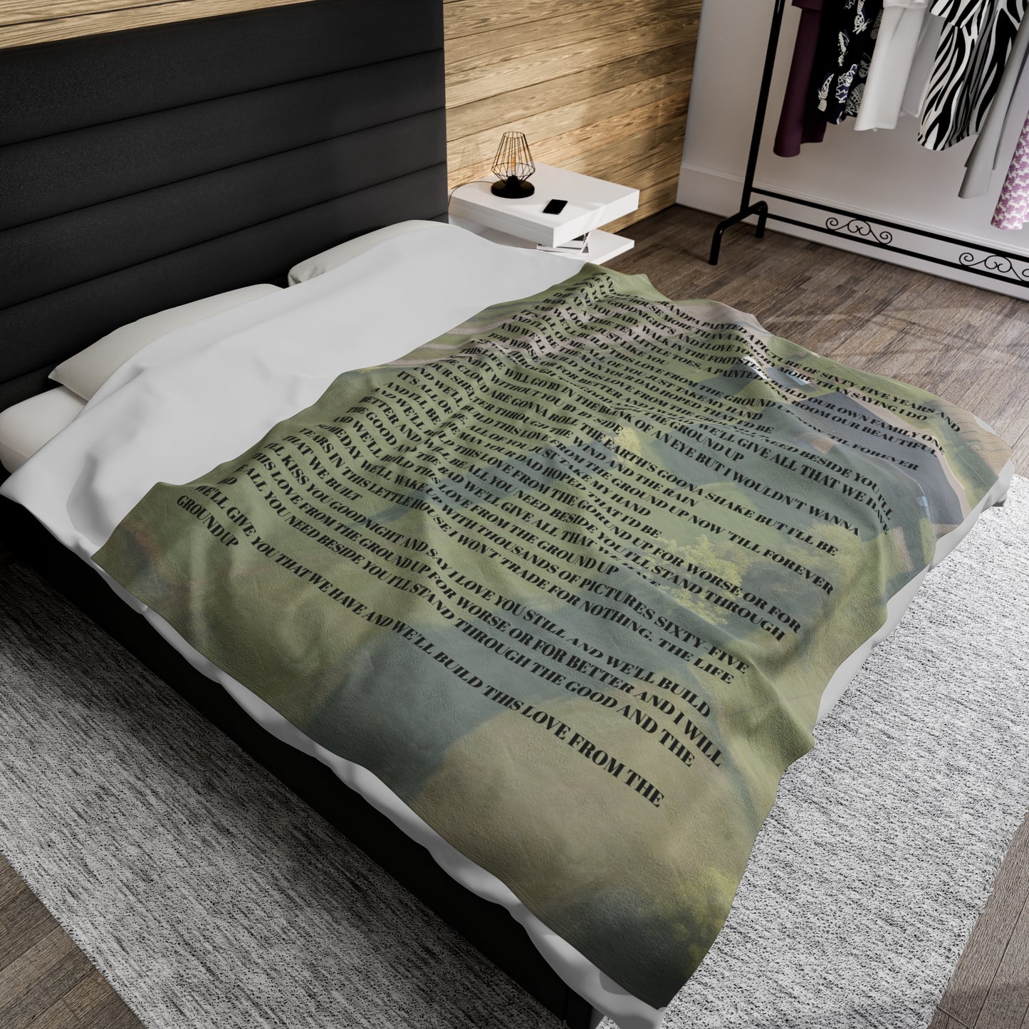 From the ground up lyric Velveteen Plush Blanket, Fan Blanket, Throw Rug, Display Blanket, Country Music Blanket,