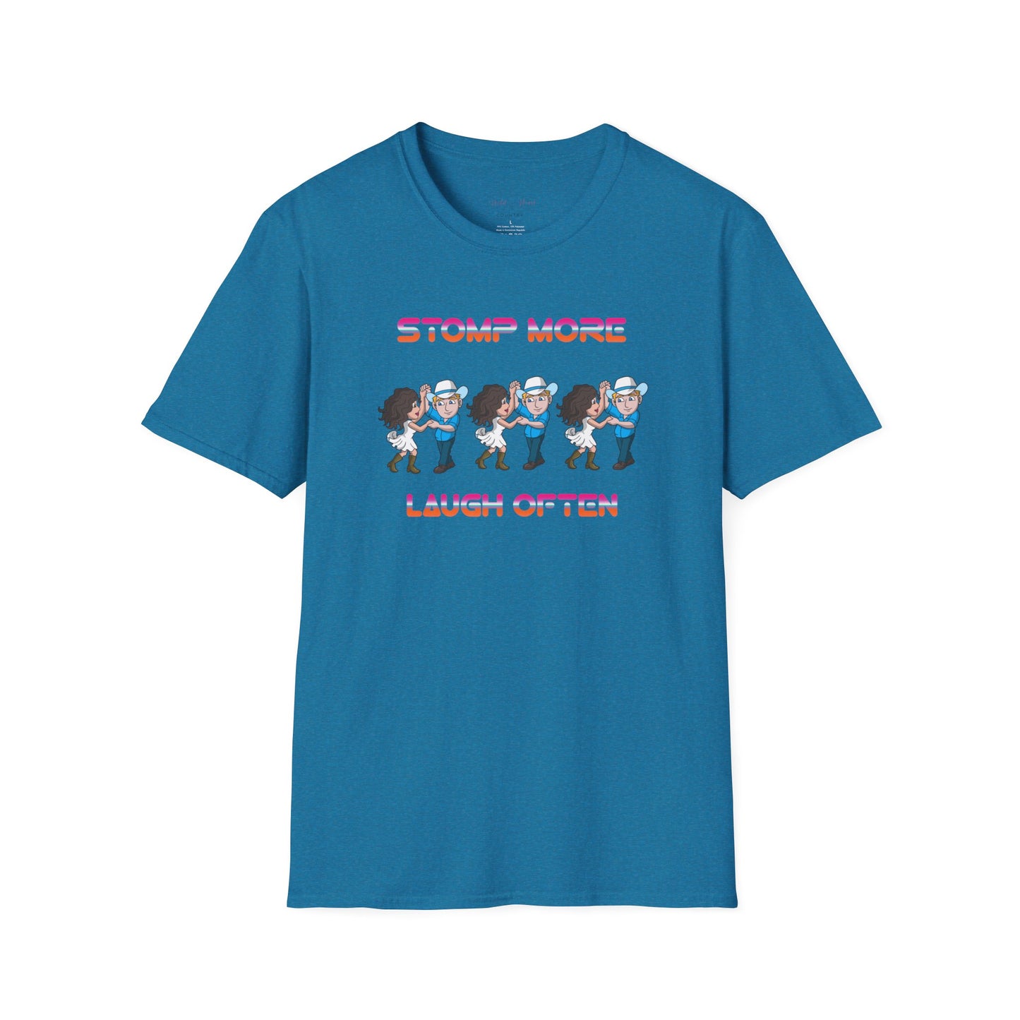 Images of couples dancing with the text "Stomp more Laugh Often"