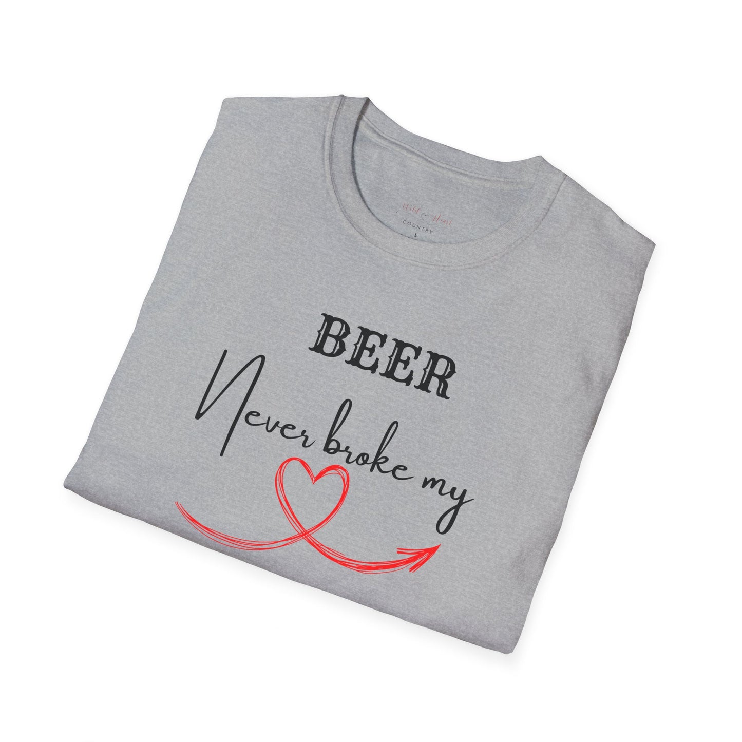 Beer Never Broke My Heart T-Shirt, Country Music T-Shirt, Concert Tee, Lyric T-Shirt