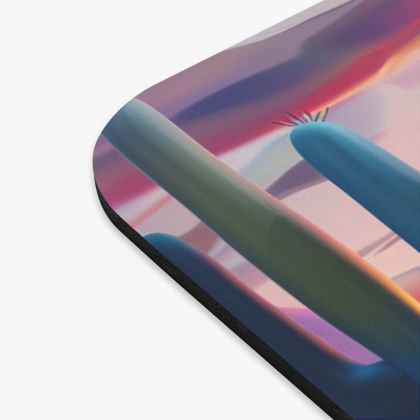 Blue/Purple Mountain Cactus Mouse Pad, Western mouse pad, Cactus sunset mouse pad