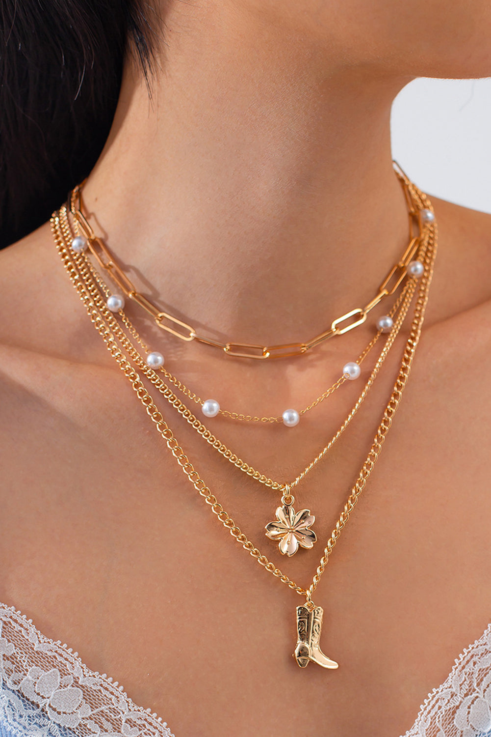 Golden Prairie Layered Necklace Set