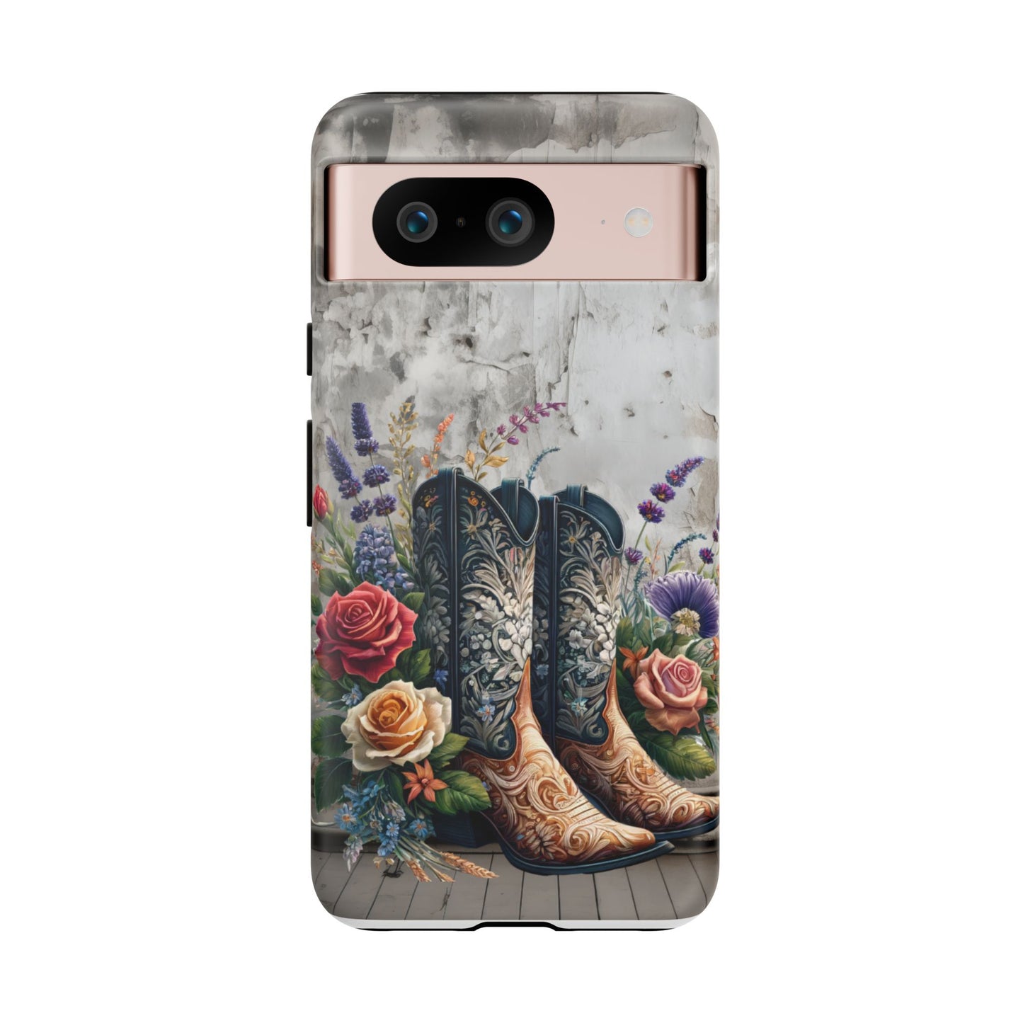 Elegant Floral Cowboy Boots Phone Case