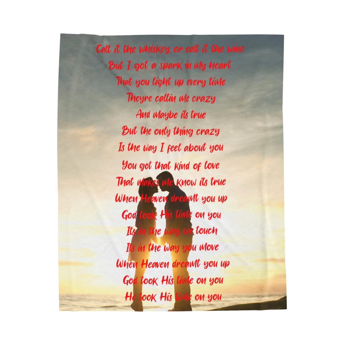 God took his time on you lyric Velveteen Plush Blanket, Fan Blanket, Throw Rug, Display Blanket, Country Music Blanket,