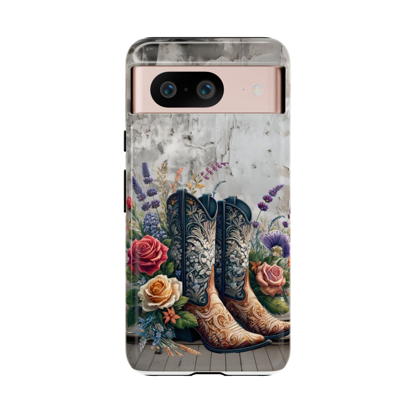 Elegant Floral Cowboy Boots Phone Case