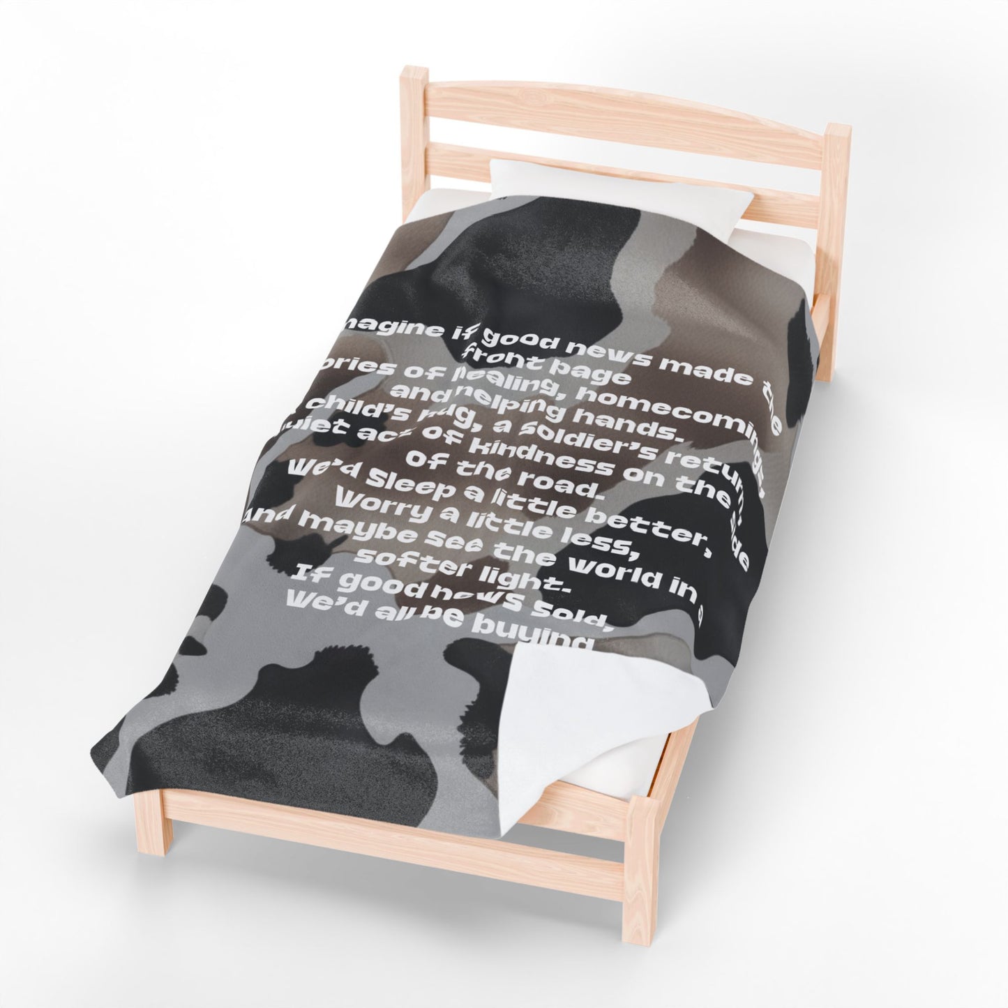 “If Good News Sold” Inspirational Quote Velveteen Plush Blanket, Fan Blanket, Throw Rug, Display Blanket, Country Music Blanket