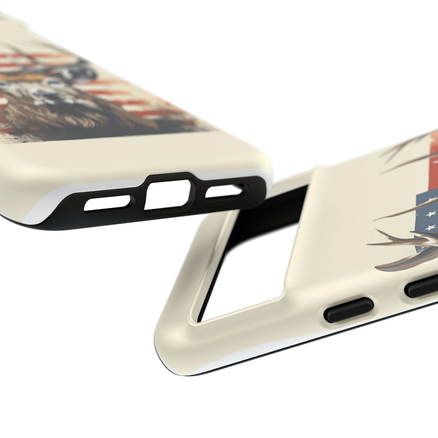 Wild Patriot: Majestic Deer with American Flag phone case