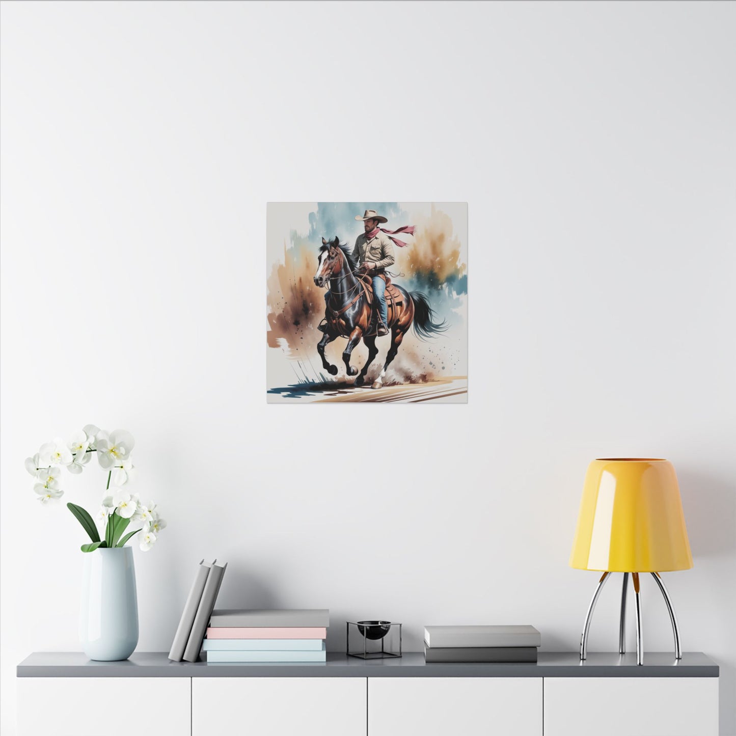 Ride Like Thunder – Western Cowboy in Motion Wall Art