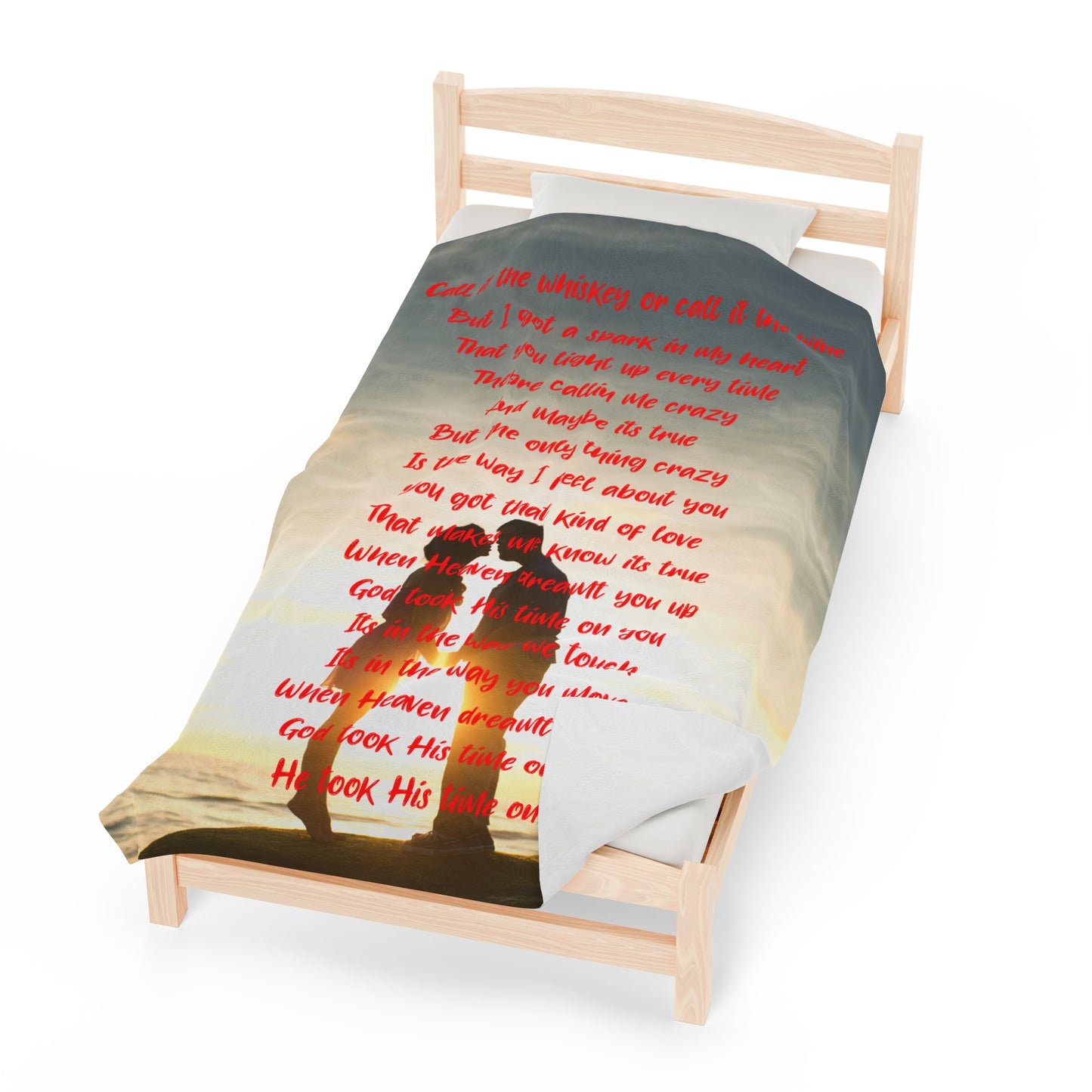 God took his time on you lyric Velveteen Plush Blanket, Fan Blanket, Throw Rug, Display Blanket, Country Music Blanket,