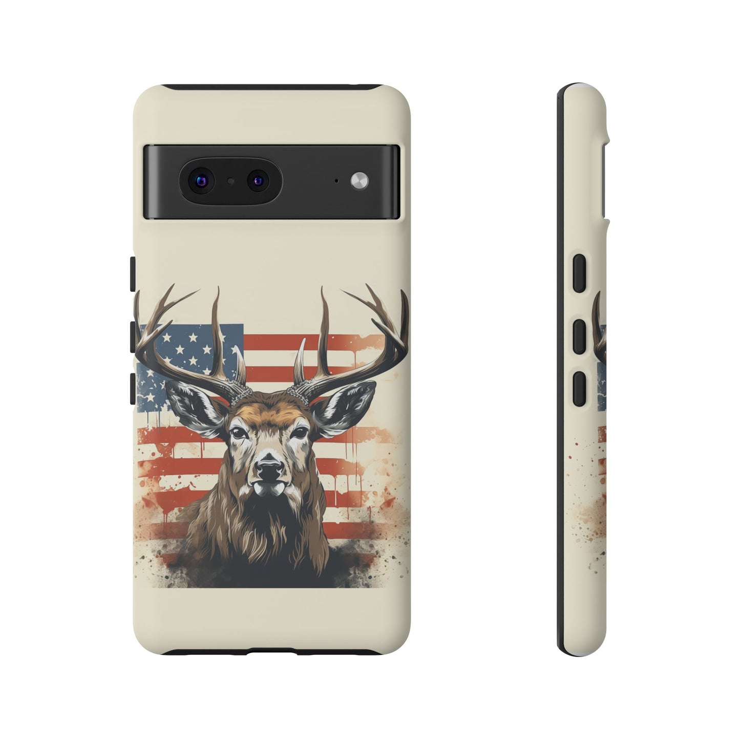 Wild Patriot: Majestic Deer with American Flag phone case