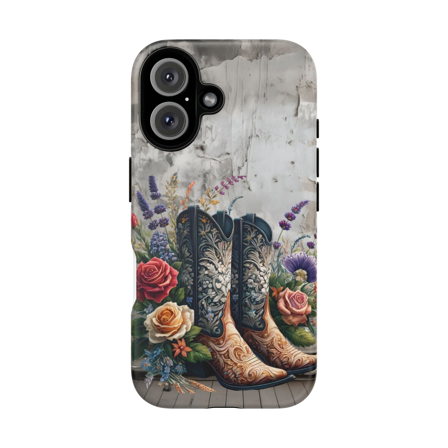 Elegant Floral Cowboy Boots Phone Case