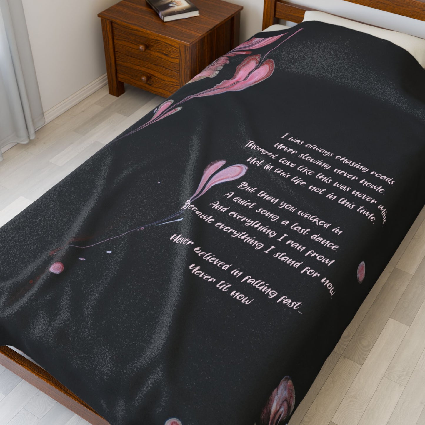 Never Till Now Velveteen Plush Blanket, Fan Blanket, Throw Rug, Display Blanket, Country Music Blanket,