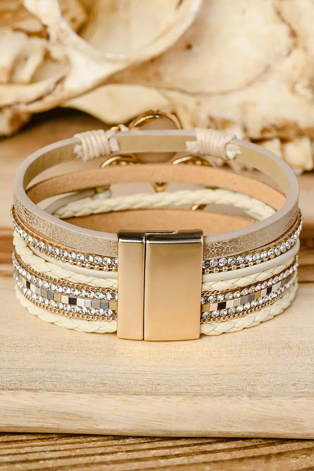 Golden Heart Layered Bracelet β Boho Luxe with a Hint of Sparkle