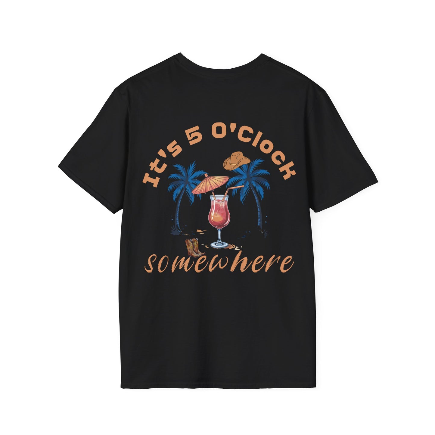 "It’s 5 O’Clock Somewhere" Tropical Country Graphic T-Shirt
