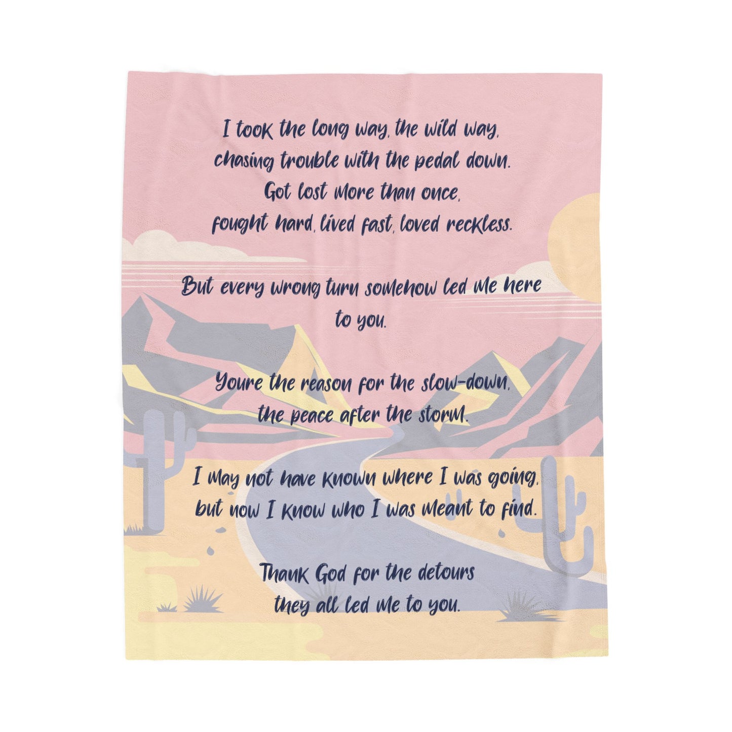 Thank God for the Detours Country Road Velveteen Plush Blanket, Fan Blanket, Throw Rug, Display Blanket, Country Music Blanket,