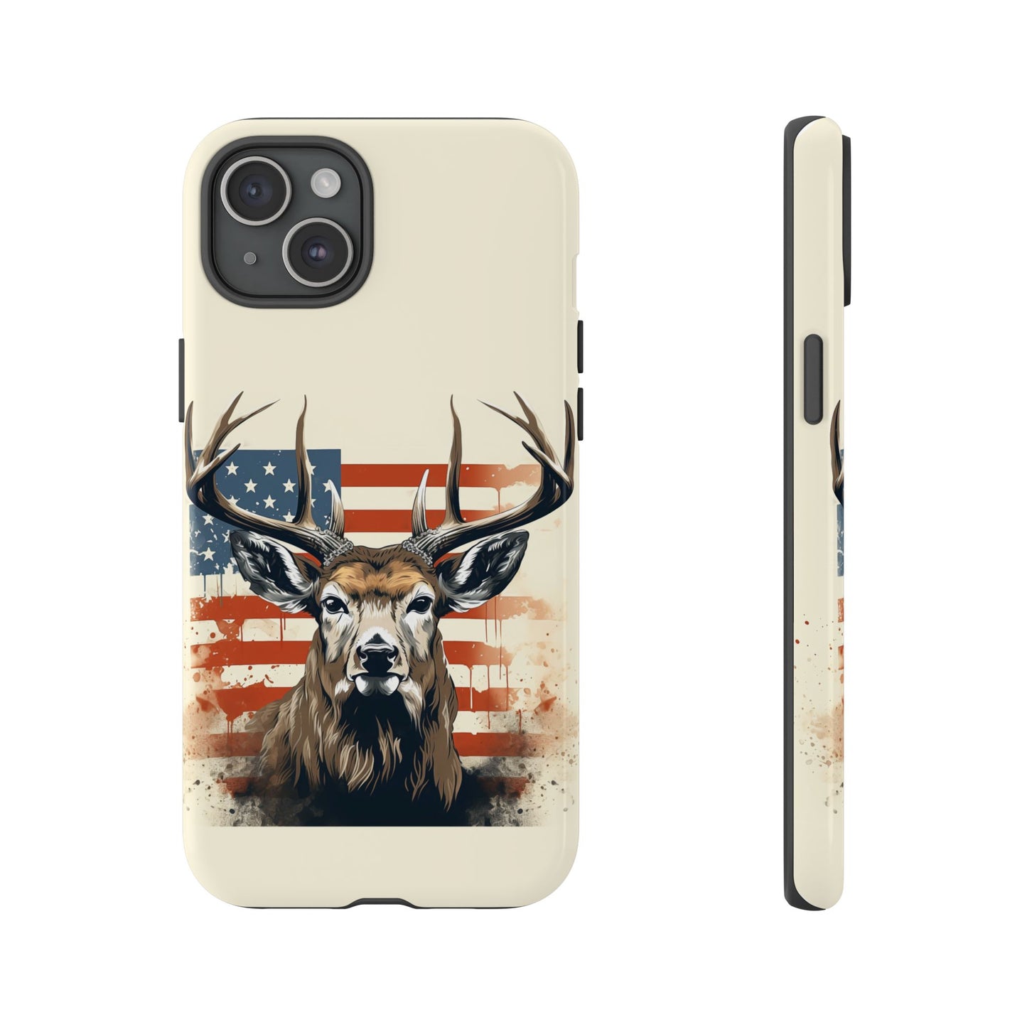 Wild Patriot: Majestic Deer with American Flag phone case