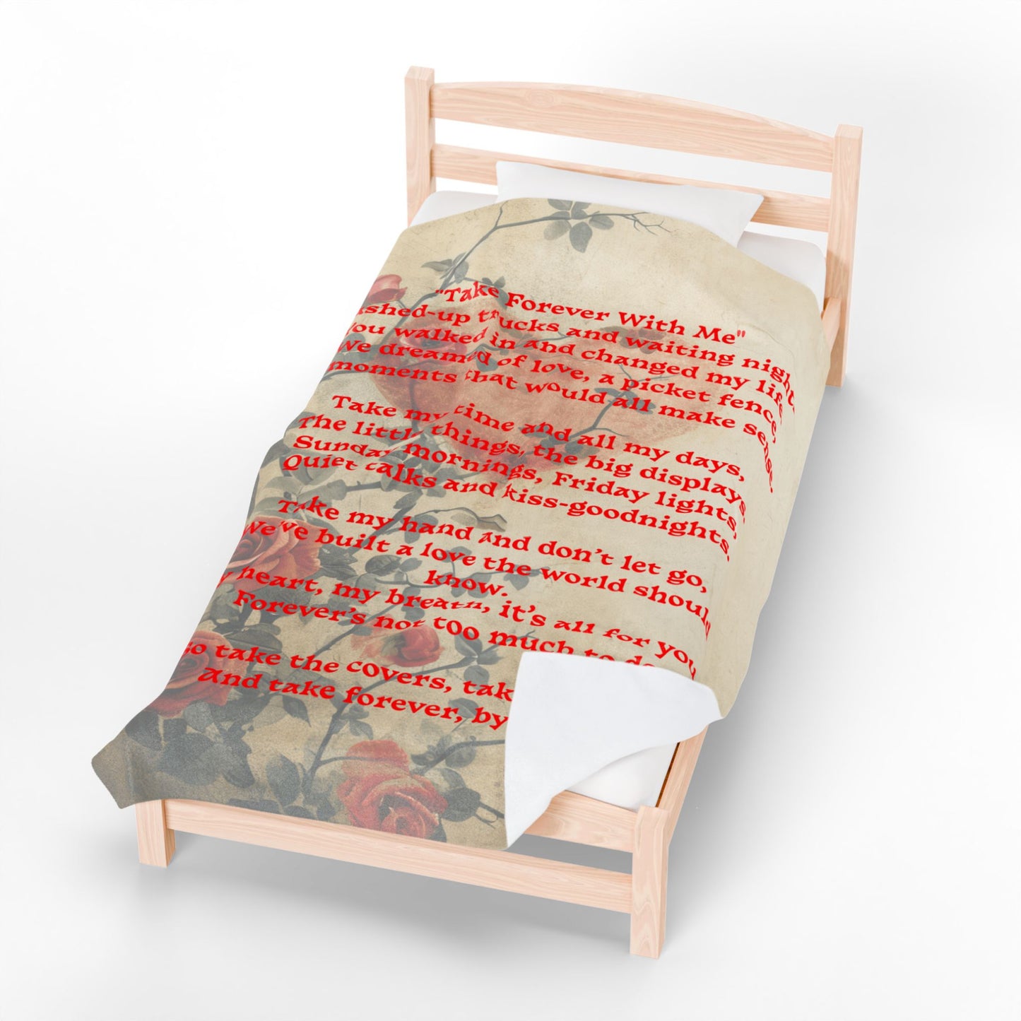 Take forever with me Velveteen Plush Blanket, Fan Blanket, Throw Rug, Display Blanket, Country Music Blanket,